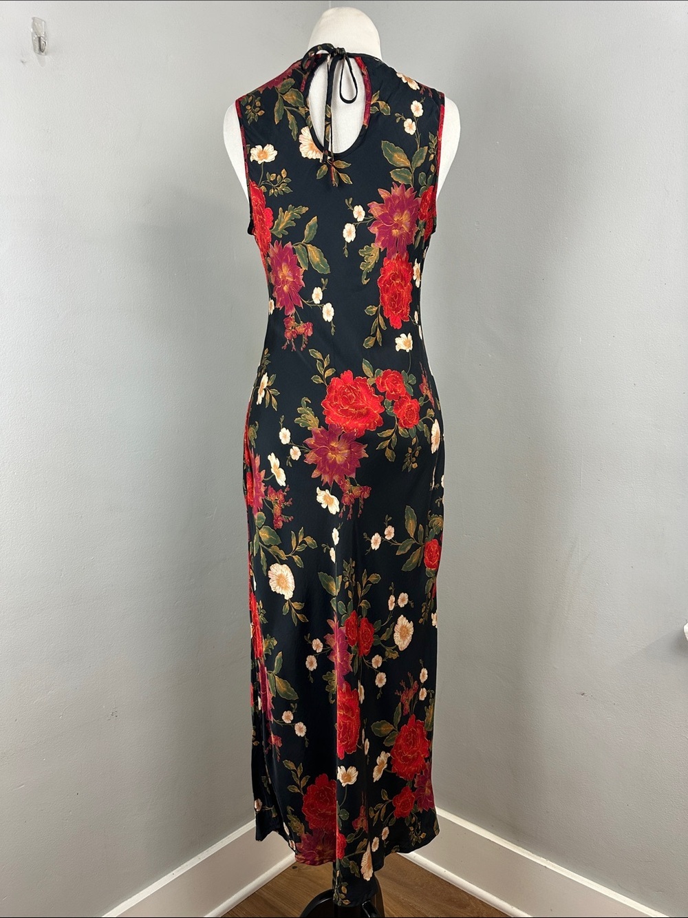 Gap Floral High neck Satin Slip Dress Sz S Fairy Grunge Dark Romantic Y2K Sz S - Picture 10 of 12
